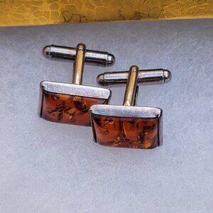 VINTAGE AMBER CUFF LINKS
